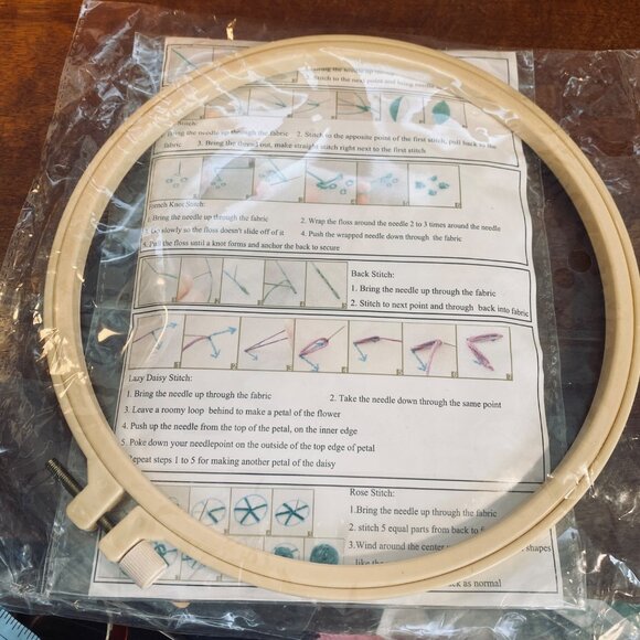 Embroidery Stitches Kit With Hoop & Step-By-Step Guide For Beginners - Picture 2 of 5